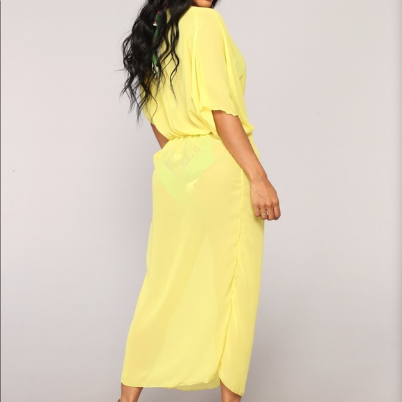 Fashion Nova Allure To The Eye Coverup - Yellow - Picture 3 of 4